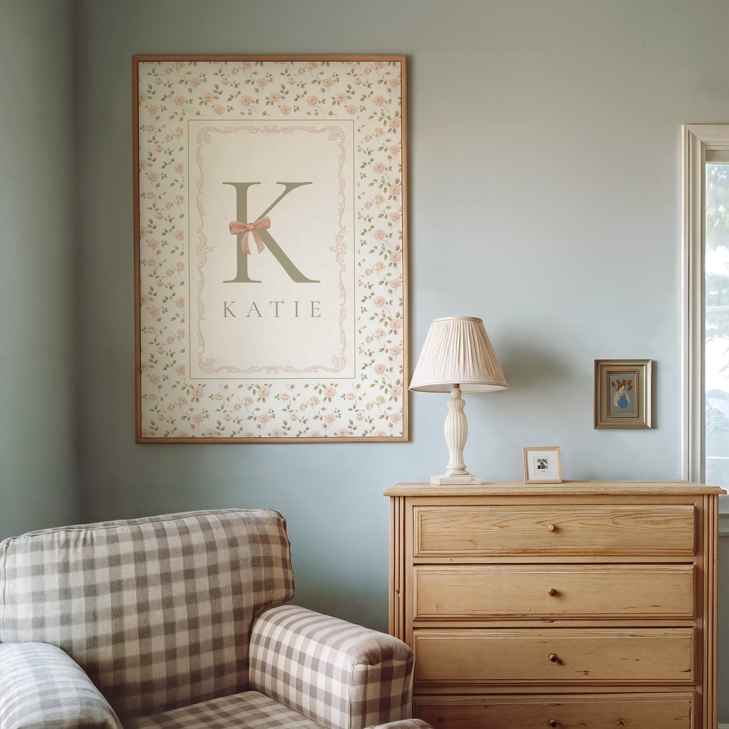 Custom Floral Name and Letter Print for Nursery (Digital Download)