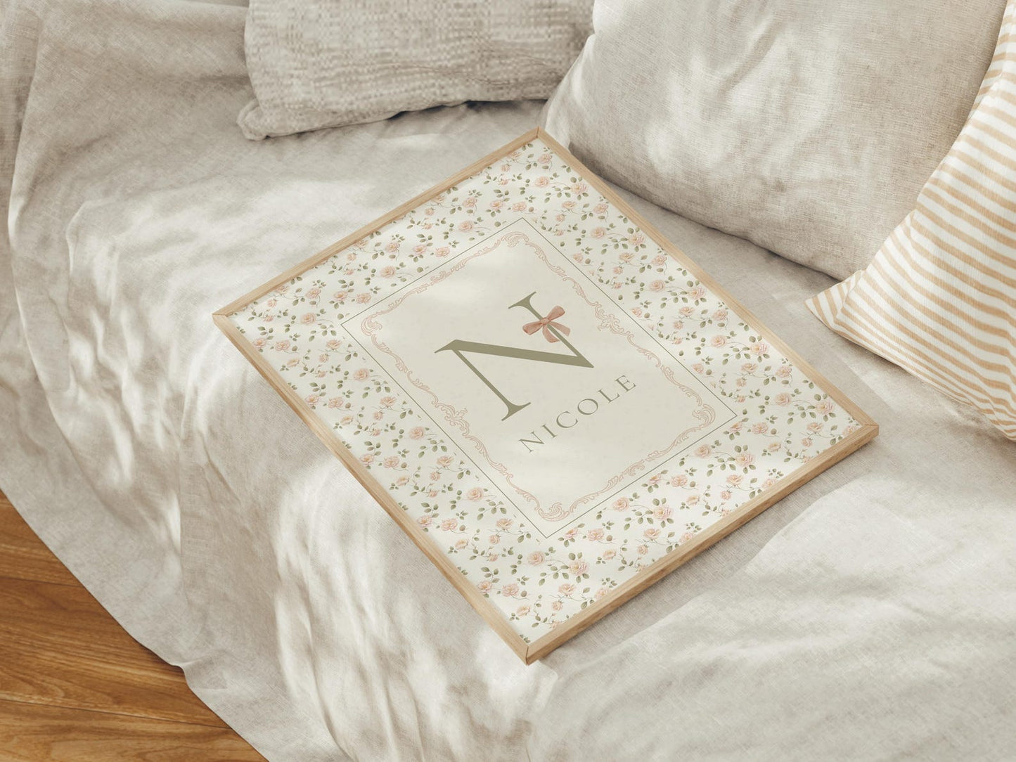 Custom Floral Name and Letter Print for Nursery (Digital Download)