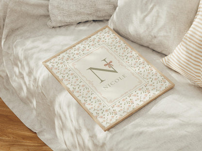 Custom Floral Name and Letter Print for Nursery (Digital Download)