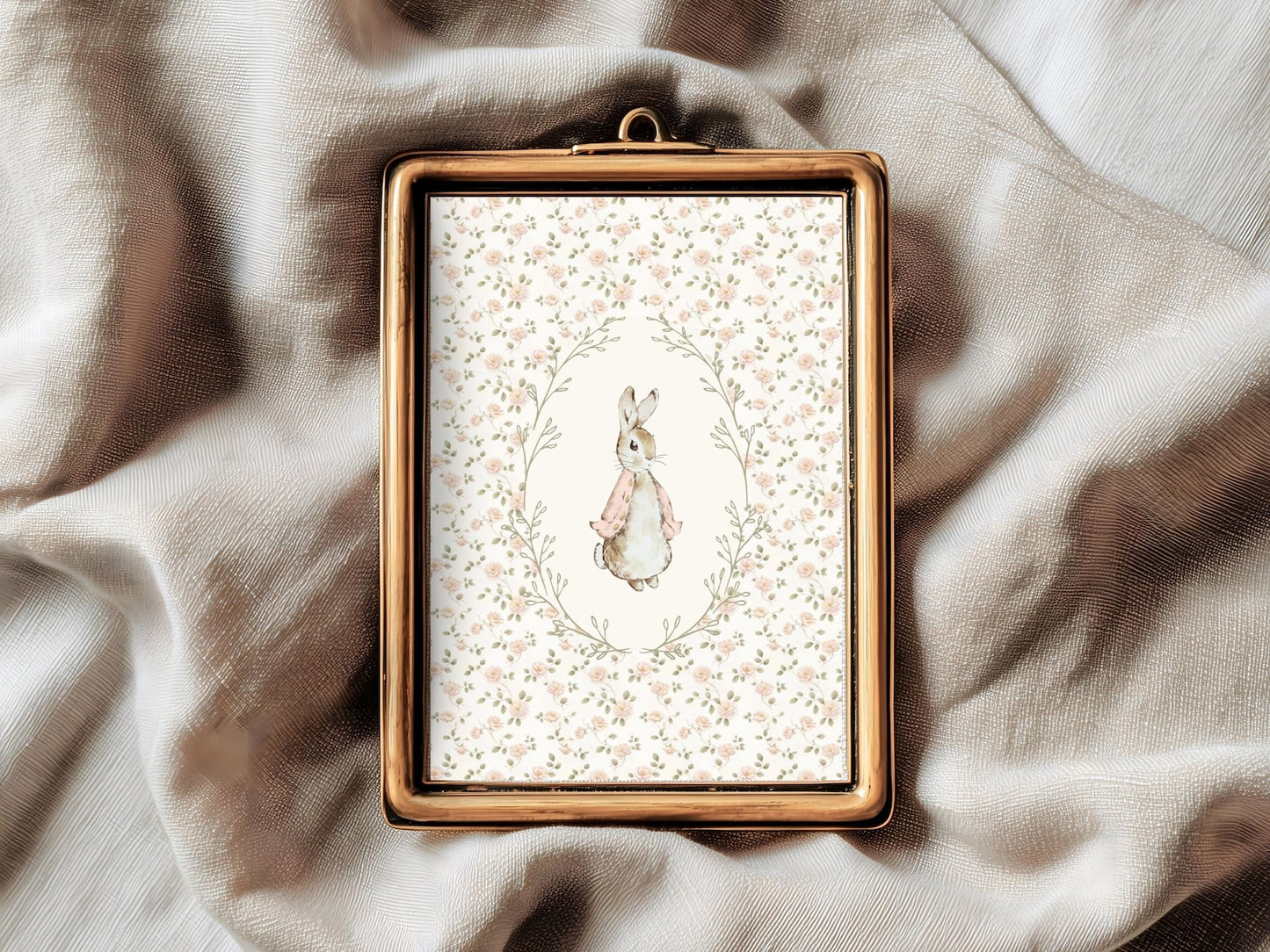 Floral Bunny and Goose Wall Art Print Set of 2 - Nursery Decor (Digital Download)