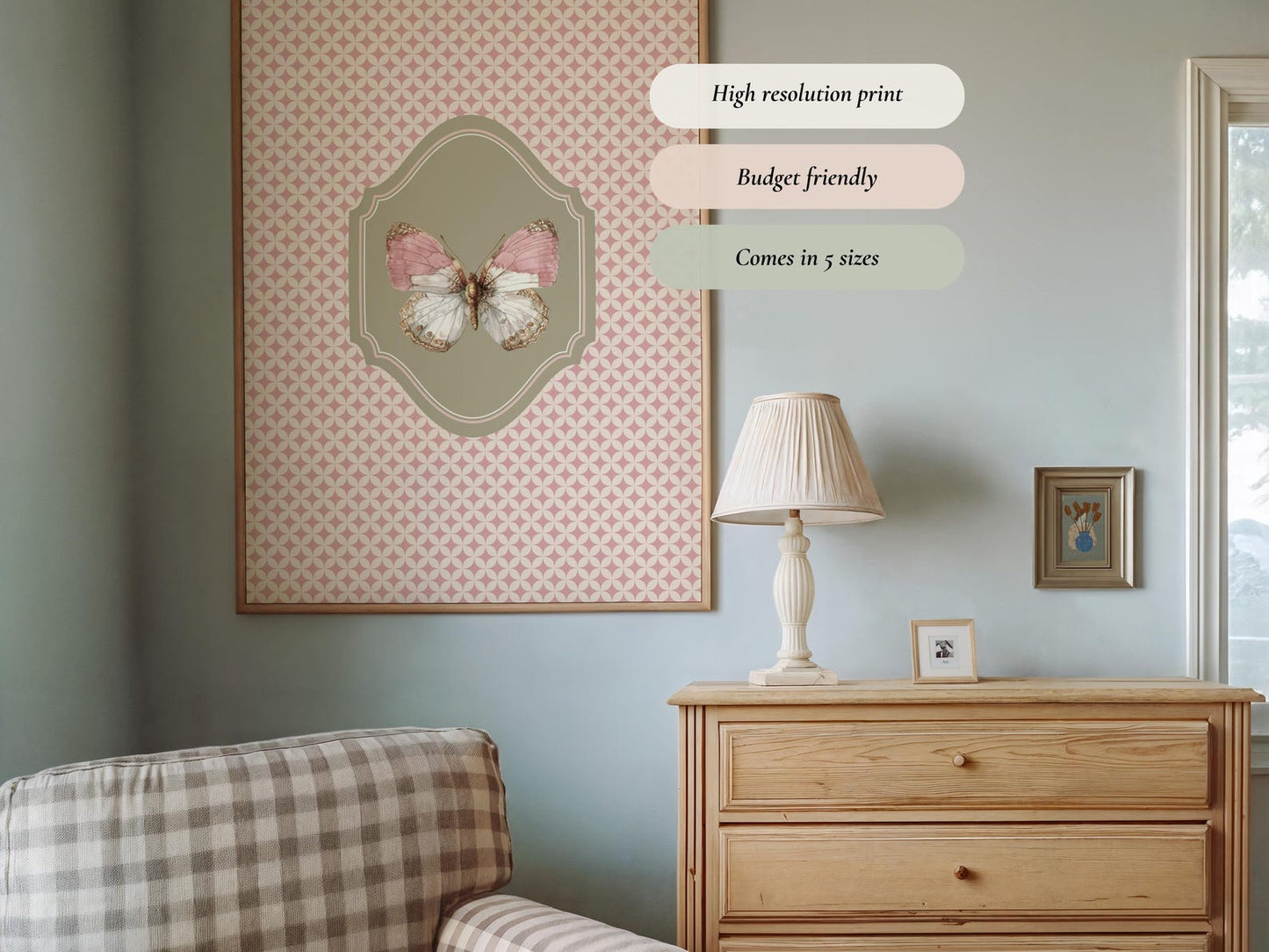 Vintage Butterfly Nursery Print for Girl (Digital Download)