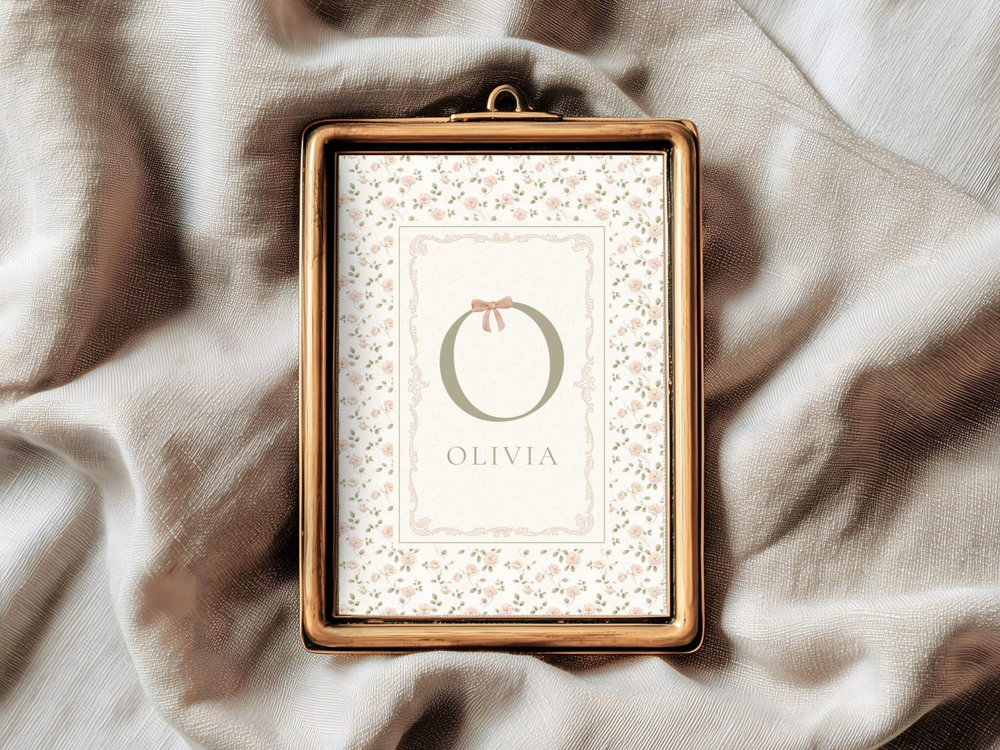 Custom Floral Name and Letter Print for Nursery (Digital Download)