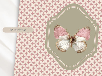Vintage Butterfly Nursery Print for Girl (Digital Download)