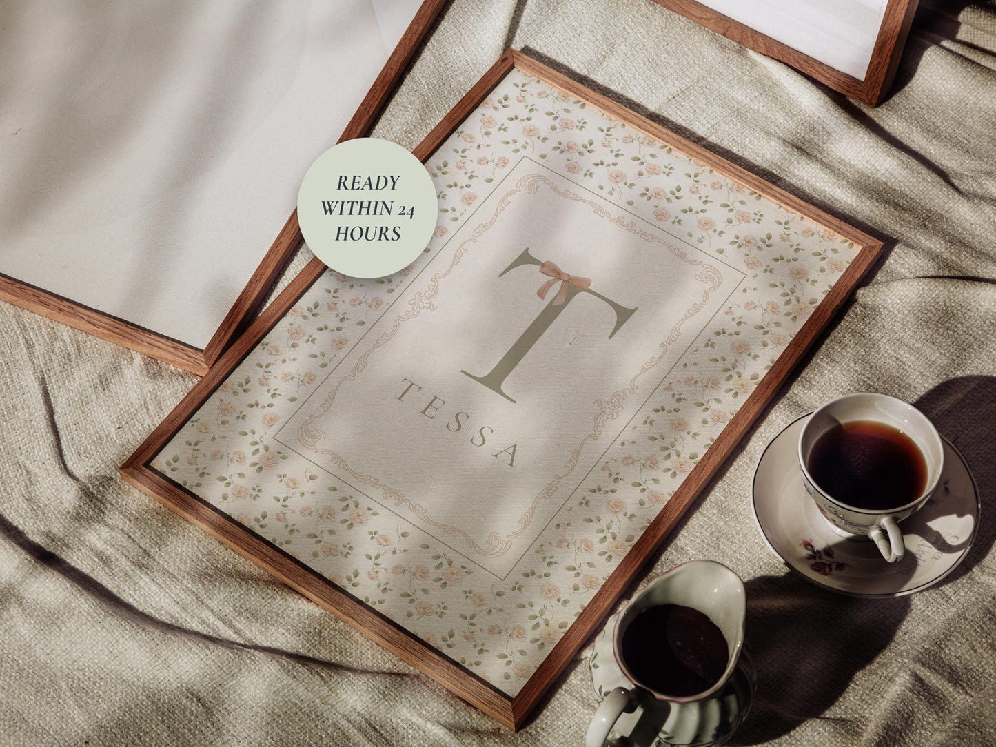 Custom Floral Name and Letter Print for Nursery (Digital Download)